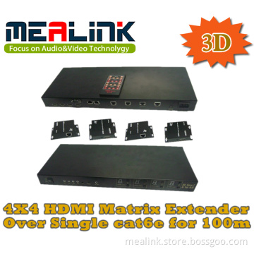 4 to 4 Cat5e/6 HDMI Matrix Extender, 3D Supported